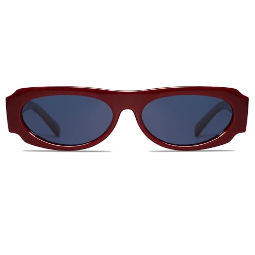 VANLINKER Trendy Retro 90s Sunglasses Womens Mens Vintage Oval Frame Polarized Small Shades VL97823