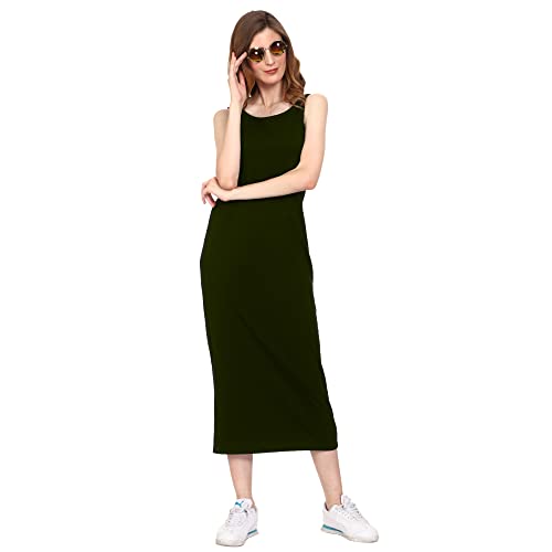 Image of ROARERS Women Maxi Length Sleeveless Cotton Black Dress