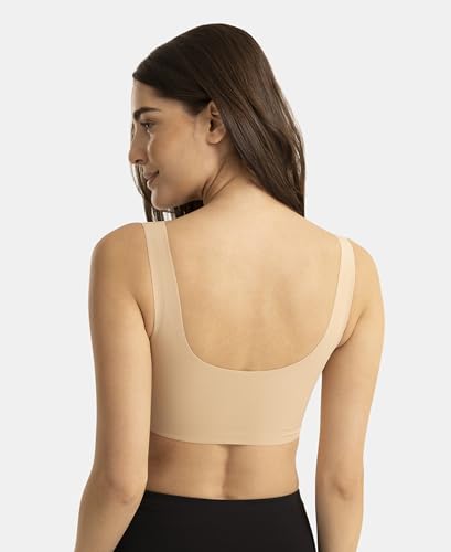 Image of Jockey 1840 Women Wirefree Padded Microfiber Elastane Full Coverage Bonded Tech Lounge Bra