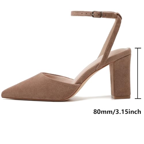 Image of Susanny Women's Heels Closed Pointed Toe Strappy Stiletto Pump Dressy Shoes