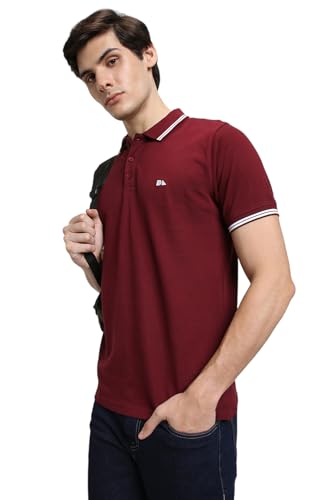 Image of Dennis Lingo Men's Cotton Solid Regular Fit Mandarin Collar Short Sleeve Polo Tshirt