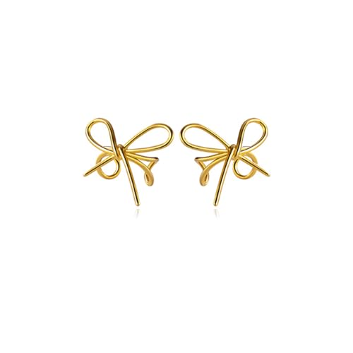 HHRFCS Pendientes de Plata de Ley 925 sólida con Forma de Lazo, envolturas para Mujer, Pendientes con Lazo, Pendientes con Clip, Pendientes de hélice