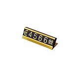 Pewihyer 16 Sets Preisanzeige, Thekenständer, verstellbares Preisschild mit Aluminium-Basis für Schmuck, Dollar-Preisanzeige, Würfel-Block-Set für Einzelhandel (Gold)