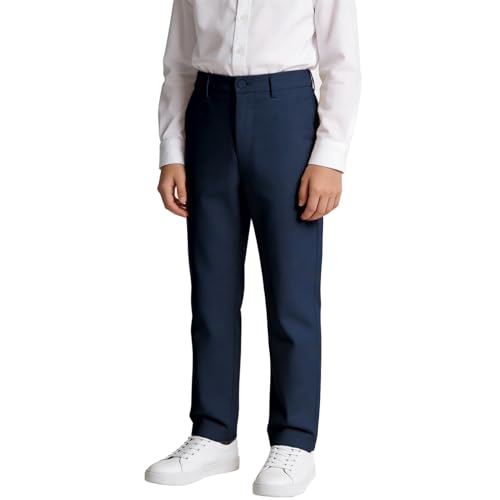 Image of Boys' Linen Pants Lightweight Flat Front Dress Pants Kids School Uniform