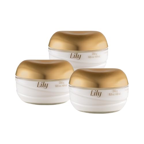 O Boticário Lily Set I 3 x Körpercreme I Körperlotion Geschenk für Damen, langanhaltender Duft und 48 Stunden Feuchtigkeitsspendung, 3 x 250 g