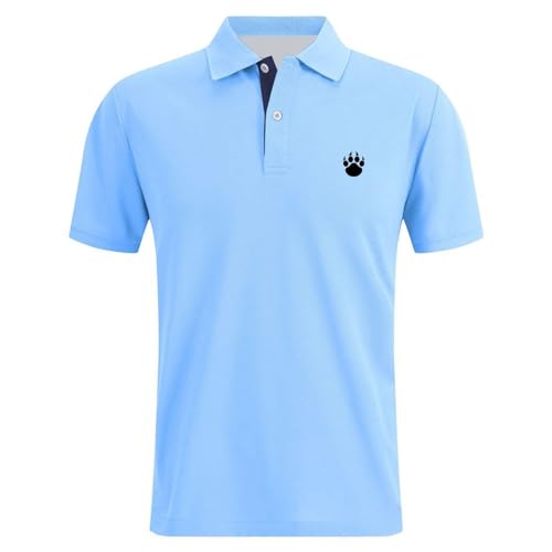 Generisch 2026 Novedades Polo Hombre Camisas de Hombre Transpirable Slim Fit Camisa de Manga Corta Cómodo Para Negocios Casual Diario, azul claro, XL