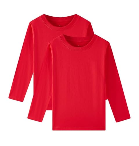 Huata Boys Girls Long Sleeve T-Shirt Unisex Crewneck Tee 2 Packs