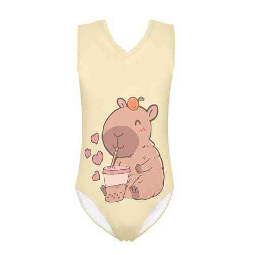 Image of One Piece Swimsuit Girls Kids Bathing Suit V Neck Wide Shoulder Strap Toddler Beach Swimwear for 3-14 Years