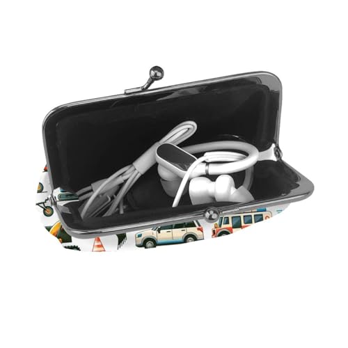 Pu Leather Buckle Coin Purse Vehicles-Bus-Bikes-Emergency Girls Kiss-Lock Change Purse Wallets4