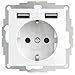 Produktbild 2USB inChargePRO USB AA Steckdose 12W 2.4A Glänzend Weiß