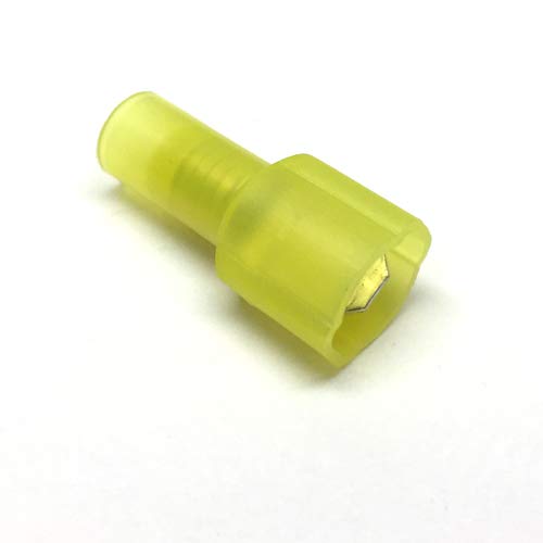 3M Scotchlok Nylon Fully Insulated Male Spade Type Connectors 12-10 Gauge (Yellow) - 100 Pack