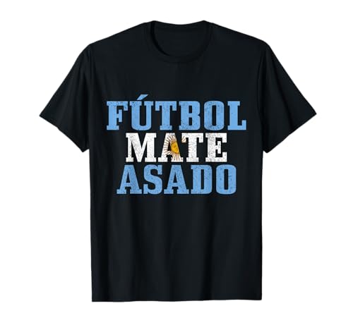 Futbol Mate Asado Argentina Argentinian Flag Pride Vintage T-Shirt