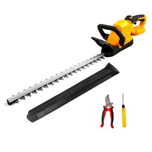53cm Akku Heckenschere Kompatibel mit Dewalt 20V Akku 3000RPM Bürstenloser Akku-Bushtrimmer 180 drehbarer Kopf Schnittdurchmesser 15mm