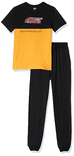 Image of Amazon Brand - Jam & Honey Boys Boys Night Suit | 100% Cotton T-Shirt & Pajama Set | Age 2-12 Years