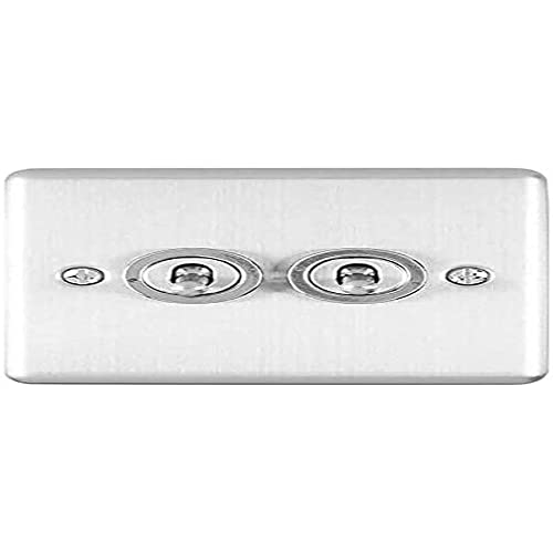 Enhance Decorative 2 Gang Toggle Switch Satin Stainless Finish, Steel
