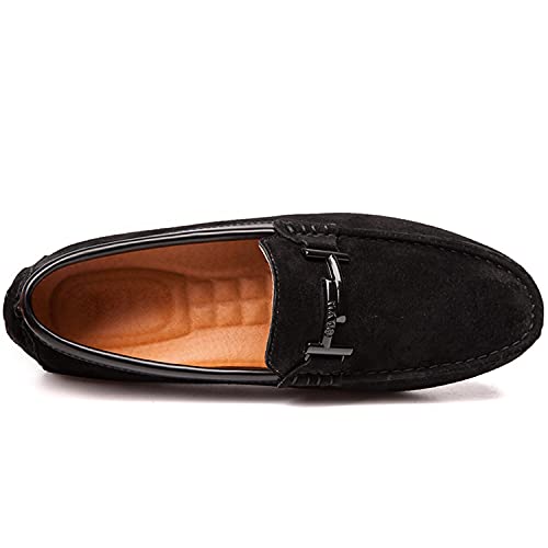 Mens Suede Leather Buckle Fashion Penny Loafers Shoes Dress Moccasins3