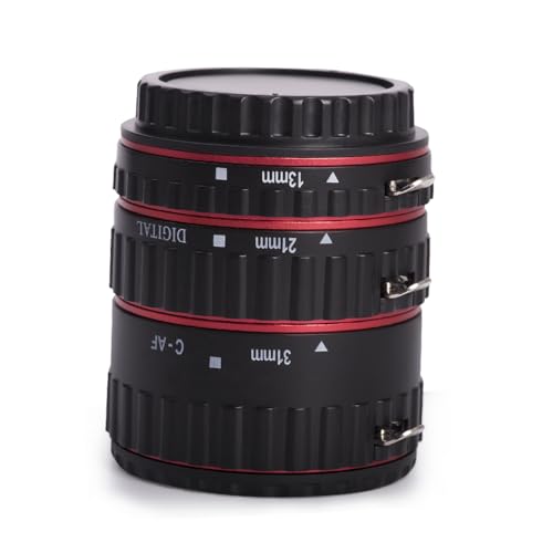 JatureClets カメラレンズアダプター 3個セット EF-EOS R オートフォーカスレンズコンバーター Canon EF/EF-Sレンズ対応 Rマウントカメラ用(レッド)