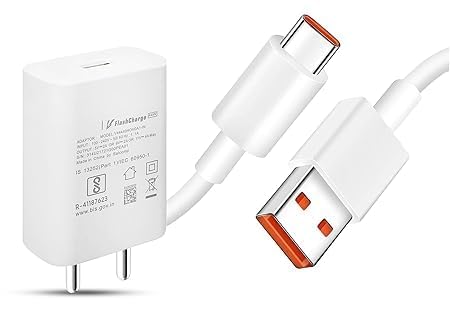 Image of Original 44W Flash Type C Charger Adapter (Included Cable) Compatible with iQOO Z6 /Z6 44W /Z6 lIte 5G /T1 /Neo 6 /Z7 /Z7 Pro /V23 /V23e /V23 Pro /V25 /V25e /V25 Pro /V26 /V27 /Y35 /Y73 /V215G Series USB-C(AX001)