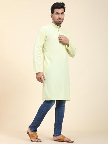 Image of SKAVIJ Mens Cotton Casual Wear Everyday Use Modern Kurta