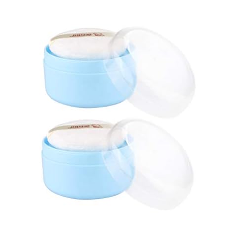 Healifty Puderbehälter 2 Set After-Bath Puderquaste Leere Körper Pulver Container Cover