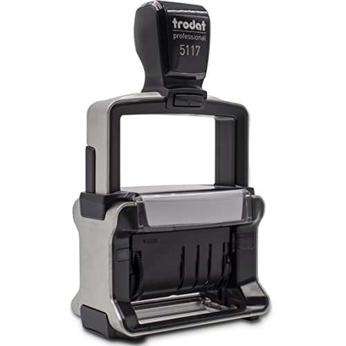 Rubber Stamp Creation - 5117 Professional 12-Message Stamp W/ Dater, Self-Inking, Blue/Red 2 Color Ink #TOP1