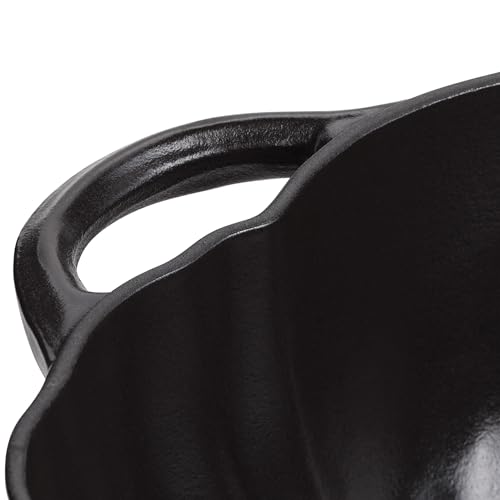 Image of STAUB Cast Iron 3.5-qt Pumpkin Cocotte with Stainless Steel Knob - Black