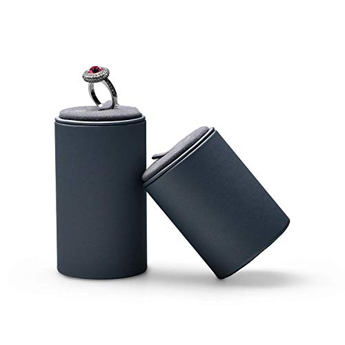 Oirlv Premium Leather 3 Pcs/Set Ring Display Stand Ring Holder Trade Show Showcase Jewelry Display Stand(Grey) - Thumbnail 2