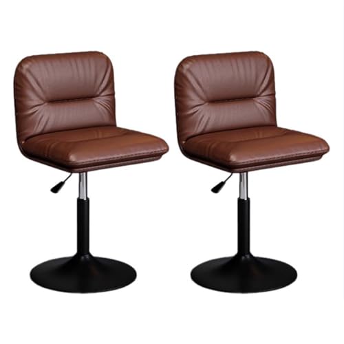 Tabourets de bar réglables JATIBOSH en cuir de selle pour cuisine - 2