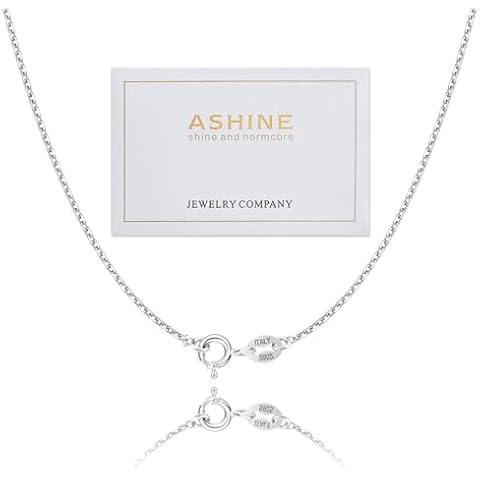 ASHINE Sterling Silver Chain Necklace Chain for Women 1.5mm Cable Chain Necklace Spring Ring Clasp Thin Sturdy Shiny Pendants jewelry 26 Inches Cover