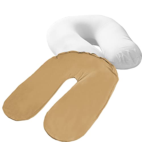 アイリスプラザ ビーズクッションカバー U字サポートMAX専用 洗い替えカバー オークベージュ