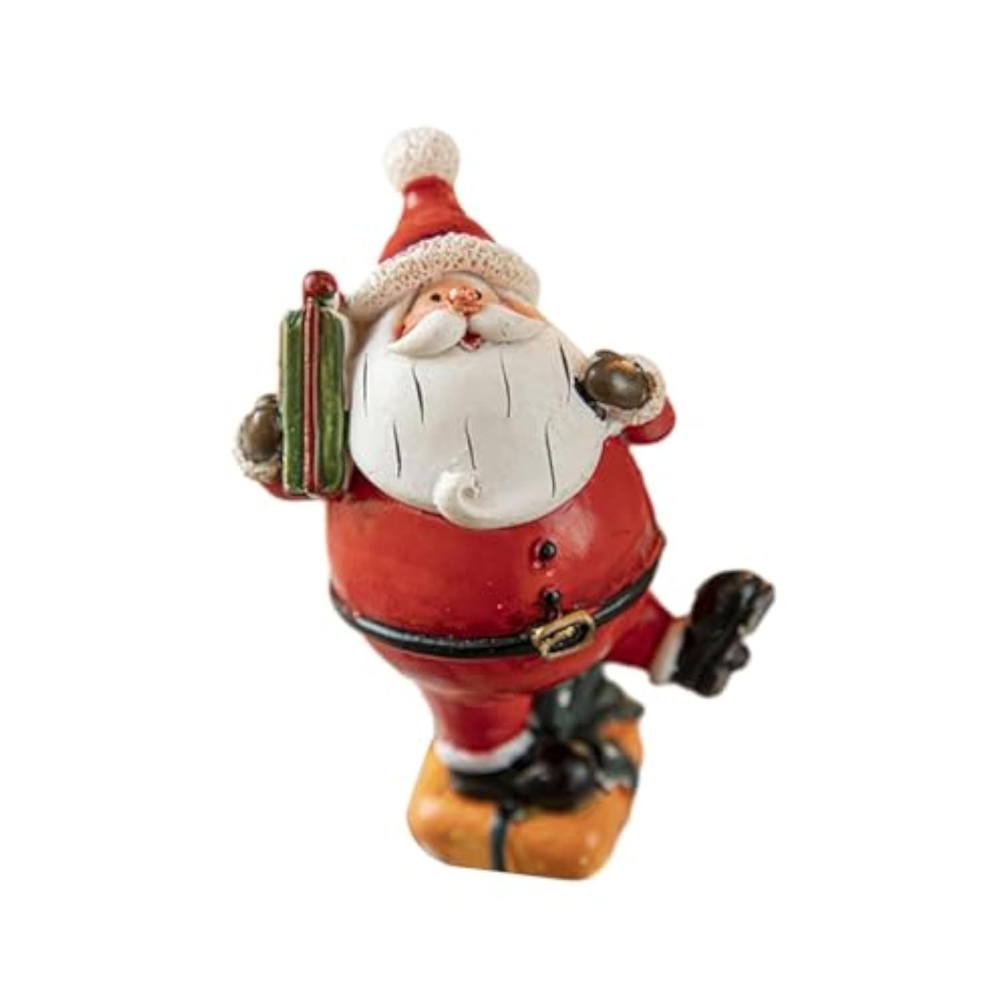 Small Resin Santa Statue, Farmhouse Style Tabletop Decoration