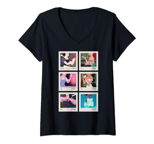 T-shirt Disney Princess cadeau idéal femme col V motif album photo