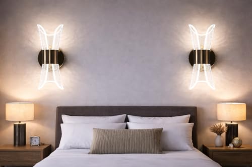 Image of blissbells Crystal Wall Light, LED Decorative Sconce (Honeybee Print Hourglass Sconce)