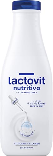 Lactovit - Gel de Ducha Nutritivo e Hidratante, Piel Fuerte y Joven, Textura Cremosa y Ligera, Formulado con Protein Calcium, Uso Diario, Para Pieles Normales y Secas - 550 ml (Paquete de 5)