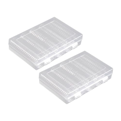jojofuny 2 Sets Transparent Coin Holder Storage Box Closure Coin
