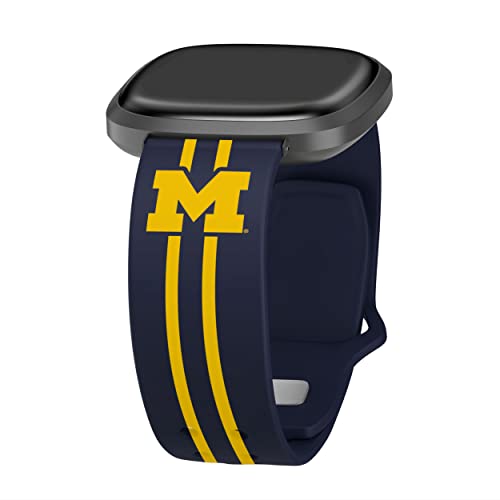 Affinity Bands Michigan Wolverines HD Watch Band Compatible with Fitbit Versa 3 & Sense 1 (Long Stripes)