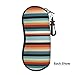 AQRJKHD Fashion Striped Sunglasses Case for Women Men Neoprene Eyeglass Soft Case with Belt Clip Glass Pouch