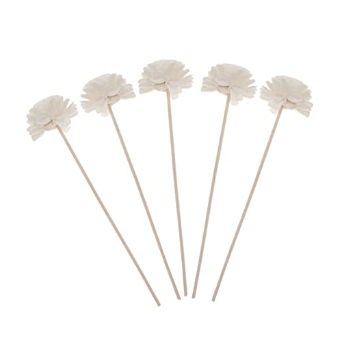 HOOTNEE Flower Rattan Diffuser Sticks 5 Pieces Essential Oil Diffusers Straight for Home
