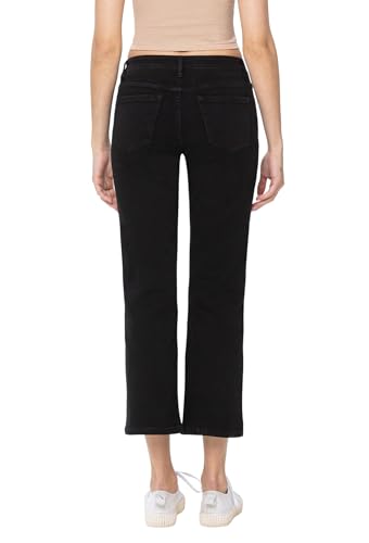 VERVET High Rise Anke Straight Jeans Black T58952