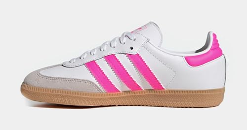 adidas Samba OG Grade School Lifestyle Shoes (Cloud White/Lucid Pink/Gum)3
