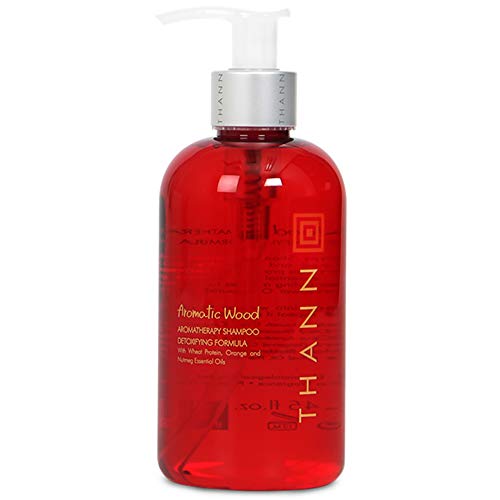 Thann Aromatic Wood Aromatherapy Hair Shampoo for Men and Women - Detoxifying Shampoo with Organic Olive Oil, Grape Seed Oil and Coix Extracts, Silicone & Paraben Free, Fresh Scent, 250 ML (8.5 Fl Oz)