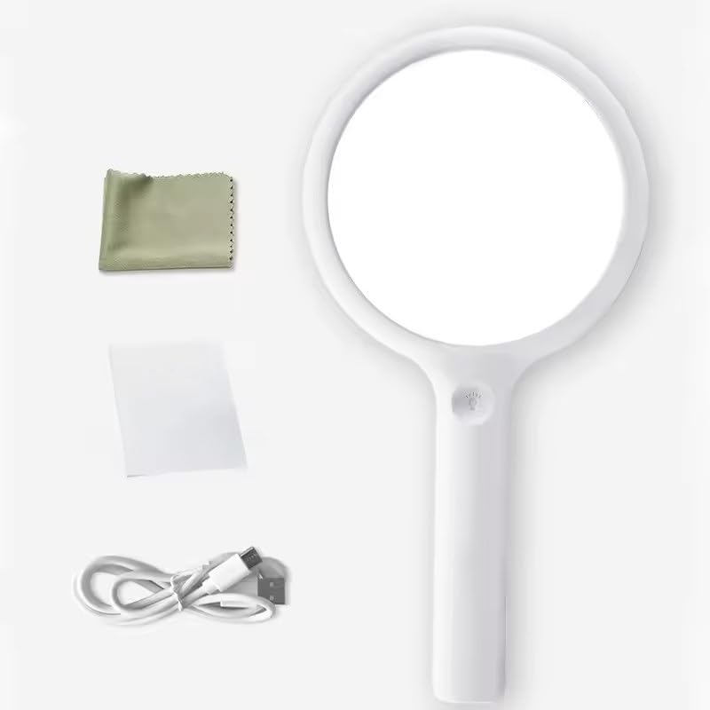 Rechargeable Handheld Magnifier 3 Lighting Modes Magnifying Glass 3X 10X 20X Led Lighted