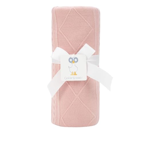 Image of GooseWaddle Luxury Knit Baby Blanket (30 inchx40 inch), Premium Comfort from Ultra Soft Fabric That Get Softer with Use, Perfect for Any Infant Nursery, Boy or Girl, Machine Washable (Rose)