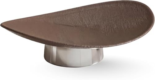 BYHIP 12" Modern Decorative Fruit Bowl | Egg-Shaped Pedestal Centerpiece Bowl for Kitchen Counter, Dining Table & Entryway, Abstract Resin Catchall Bowl, Chic Home Decor Gift (Brown)