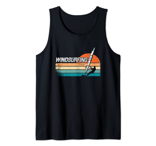 Windsurfer Ocean Wave Surf Rétro Sports nautiques Windsurfer Débardeur