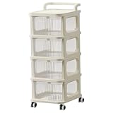 Gabinete de almacenamiento con ruedas Gabinete de almacenamiento con ruedas de 4 cajones con manija superior Organizador transparente resistente al agua a prueba de polvo para oficina en casa