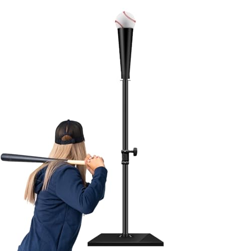 Nuyhgtr Tee portatile con base di supporto, resistente, tee per allenamento di battuta da baseball, maglietta da allenamento per softball, maglietta da baseball regolabile, supporto per allenamento