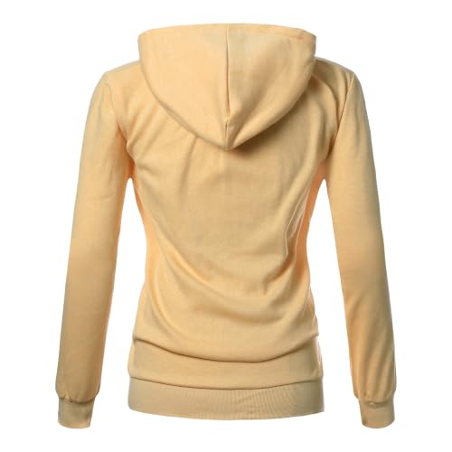 Image of GIVON Womens Casual Zip Up Hoodie Cotton Blend Soft Fabric Basic Layering Hooded Jacket with Kangaroo Pocket