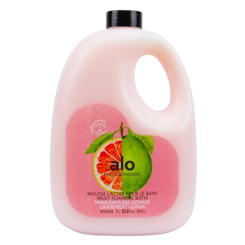 ALO Fruits &amp; Passion Grapefruit Guava Milky Foaming Bath Refill, 33.8 fl oz, Made in Canada
