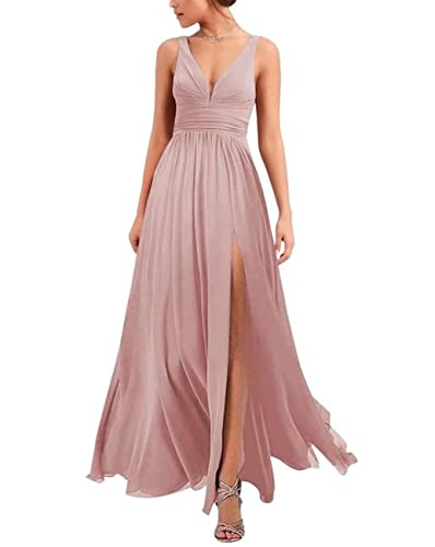 Robe de demoiselle d'honneur mousseline plissée ligne A SAYNO vieux rose taille 52